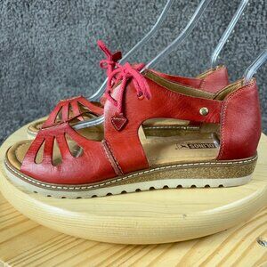 PIKOLINOS Red Leather Sandals